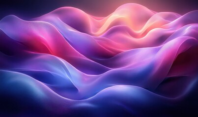 Poster - Futuristic Abstract Design with Gradient Shapes in Blue and Purple 3D Rendered Background