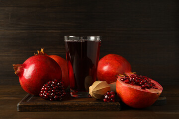 Wall Mural - Pomegranate juice, delicious and fresh drink, tasty beverage