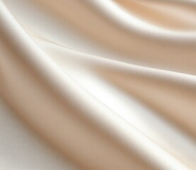 Wall Mural - Smooth Beige Satin Fabric with Glossy Sheen and Reflective Folds for Elegant Design