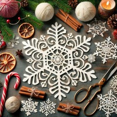 Poster - Make Cut-Out Snowflakes Day is here - get creative and make your own snowflakes to decorate your home for the holidays!