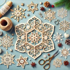 Poster - Make Cut-Out Snowflakes Day is here - get creative and make your own snowflakes to decorate your home for the holidays!