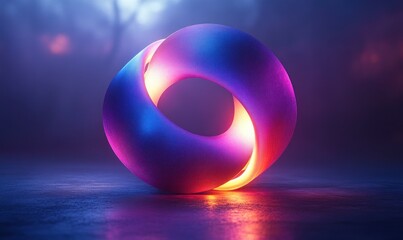 Poster - Futuristic 3D Logo Design with Concentric Circles and Gradient Lighting