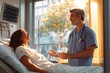 © btiger - Compassionate Doctor Discusses Surgery with Anxious Patient in Hospital
