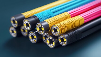 Vibrant Cables: A Close-Up of Colorful Technology