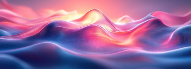 Poster - Abstract Gradient Design Vibrant Colors Pink Teal Smooth Transitions Digital Minimalism Soft Backlighting
