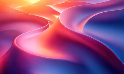 Poster - Futuristic Abstract Composition with Blue and Purple Gradient Rings 3D Render