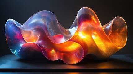 Aufkleber - Iridescent Abstract Sculpture Modern Minimalism Glossy Reflective Light