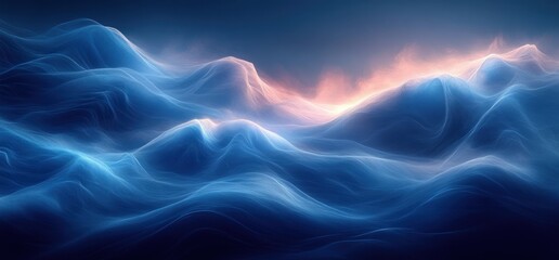 Poster - Deep Blue Gradient Texture Background Calm Serenity Abstract Design