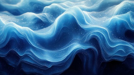 Wall Mural - Abstract Blue Waves Flowing Pattern Design