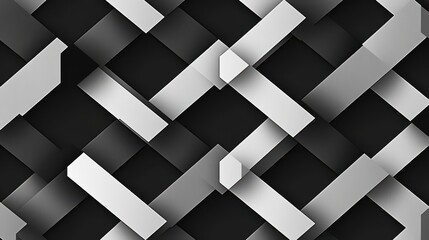 Poster - Abstract geometric pattern featuring interwoven black and gray elements, creating a modern and dynamic appearance.