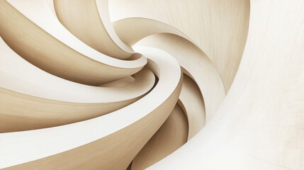 Poster - A stunning abstract composition featuring curves and swirls in soft beige tones, creating a serene and modern aesthetic.