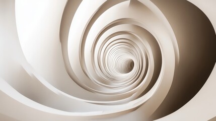 Poster - Abstract spiral design in soft beige tones creating a sense of depth and movement.
