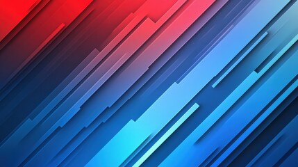 Poster - Vibrant geometric lines in red and blue create a dynamic, modern background.