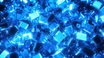 Poster - A mesmerizing close-up of shimmering blue crystals, creating a vibrant and dynamic texture.