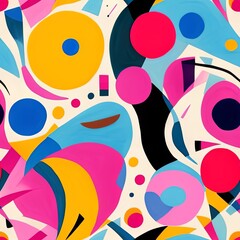 Naklejka na meble Colorful Abstract Seamless Geometric Pattern Background Texture Design Vector Print Wallpaper

