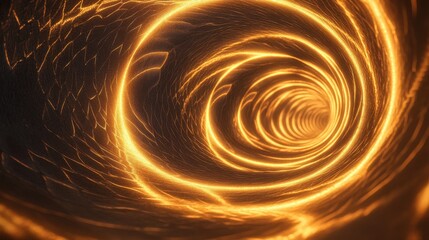 Poster - An abstract representation of a glowing golden vortex, creating a sense of movement and depth.