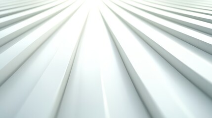 Poster - Abstract white lines creating a dynamic, undulating perspective in a bright, minimalist setting.