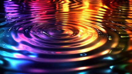 Poster - Abstract close-up of colorful rippling water, creating a mesmerizing visual effect with vibrant hues.