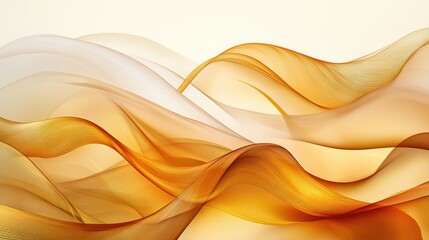 Poster - Abstract wavy lines in warm golden hues, creating a soothing and elegant visual effect.