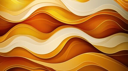 Poster - Abstract wave patterns in warm golden hues create a dynamic and inviting visual texture.