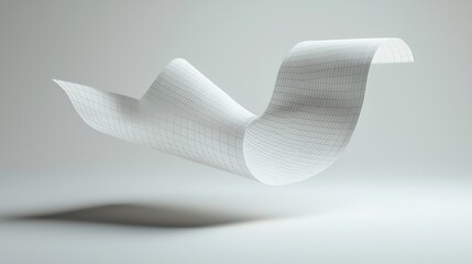 Poster - Closeup view of a floating paper pad with visible grid lines set against a clean monochrome background  This simple minimalist design can be used as a blank template mockup