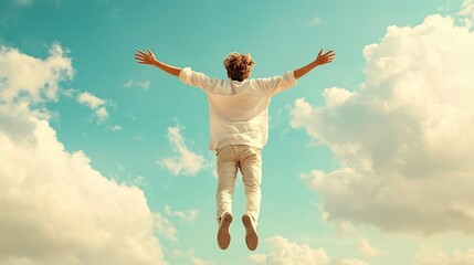 Poster - A beautifully rendered 3D image of a motivational framed poster gently hovering mid air against a subtly muted pastel backdrop