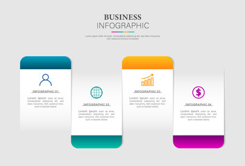 Vector infographic label template with icons. 4 options or steps.