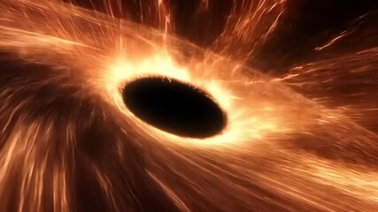 Wall Mural - dynamic view of a black hole surrounded by luminous gas jets in a cosmic setting