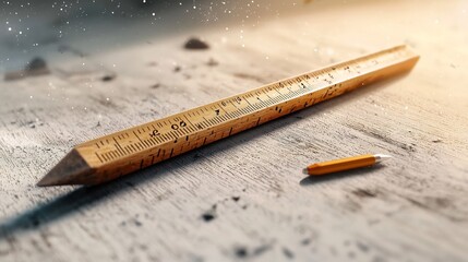 Poster - Floating Triangular Ruler Softly Lit and Isolated on a Pristine White Surface Conveying a Sense of Minimalist Elegance and Geometric Precision