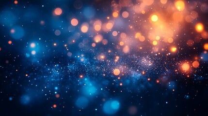 Abstract bokeh lights in blue and orange