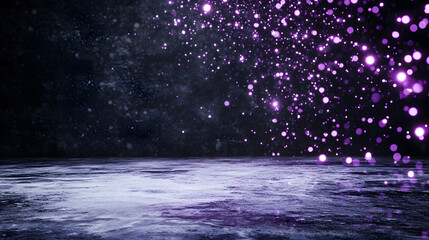 Aufkleber - A captivating display of purple sparkles against a dark background, creating a magical and ethereal atmosphere