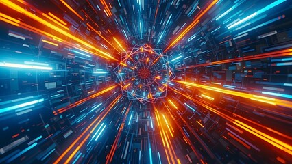 Poster - Bright Abstract Light Background with Stars and Energy