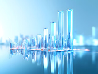 Poster - Urban growth visualization cityscape digital art reflective environment aerial view economic development