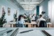 © Ardi - abstract minimalist modern office interior blurred with people working in the background