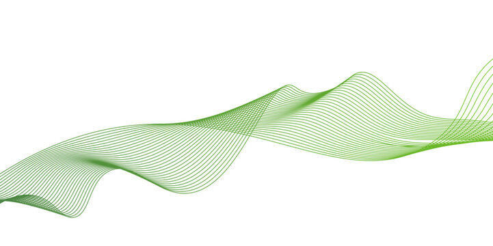 Abstract green waves background,Abstract green wavy lines. Colorful vector background.green wave melody lines on white background,Abstract green wave lines pattern background. green wave lines frame,