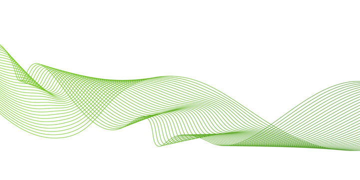 Abstract green waves background,Abstract green wavy lines. Colorful vector background.green wave melody lines on white background,Abstract green wave lines pattern background. green wave lines frame,