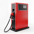 © Nurzhan - Digital illustration of a red gas pistol with gasoline dispenser pumps isolated on white background