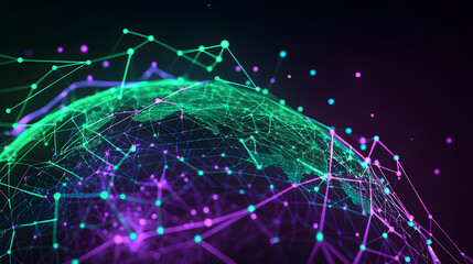 Poster - Global connectivity visualized a digital network illustration virtual space infographic style abstract environment futuristic viewpoint