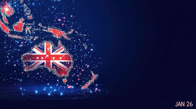 An artistic and patriotic design celebrating Australia Day, 