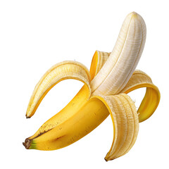 Banana, peeled  on a isolated transparent background