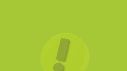 Poster - attention icon 3d warning symbol yellow color green screen