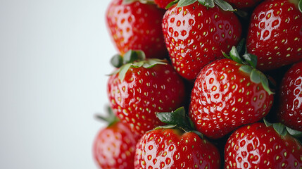 Vibrant stack of fresh strawberries with glossy red texture