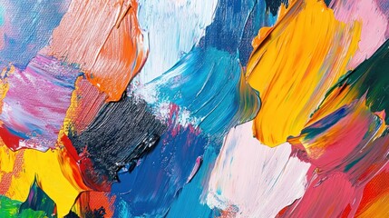 Poster - A vibrant abstract painting showcasing bold colors and dynamic brush strokes.