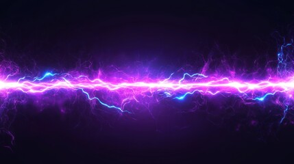 Poster - A vibrant depiction of electric energy with purple and blue lightning bolts.