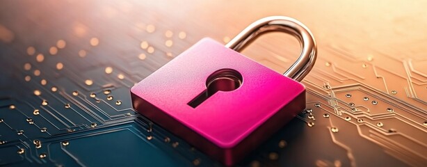 Aufkleber - Securing digital data cybersecurity measures technology illustration modern close-up view
