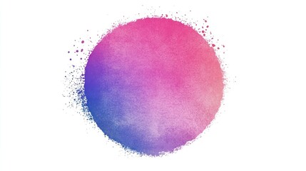 Poster - A vibrant watercolor circle blending pink and purple hues, creating an artistic background.