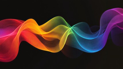 Poster - A vibrant wave of colorful light patterns against a dark background, symbolizing energy and flow.