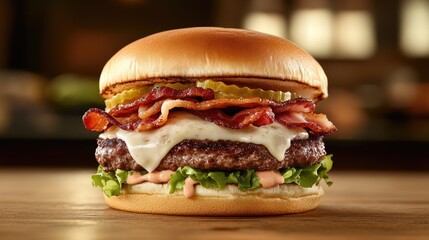 Sticker - Hamburger with Bacon Lettuce and Cheese