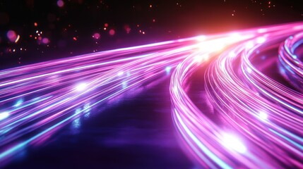 Aufkleber - A vibrant, abstract representation of light trails in motion, creating a dynamic visual effect.