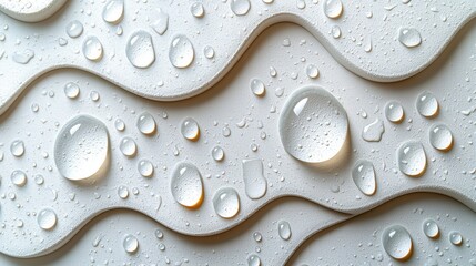 Aufkleber - Water droplets on curved surface indoor close-up photography minimalist style macro view beauty of nature